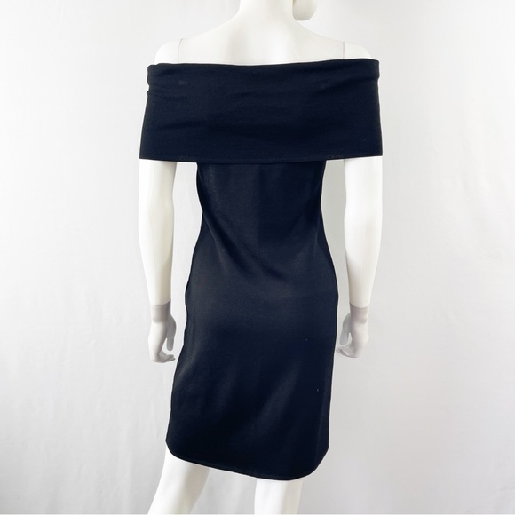 Club Monaco Sheath Dress Black Off The Shoulder Knit Size S - Picture 7 of 11